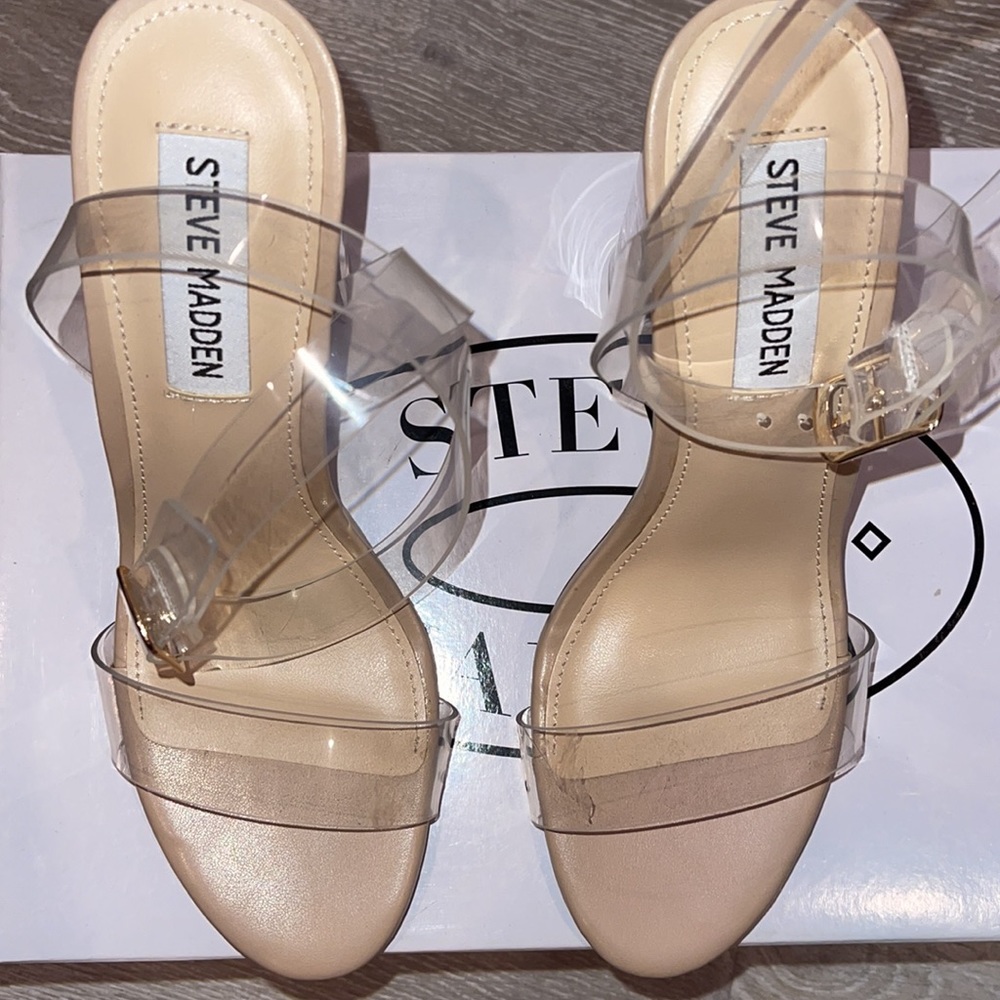 BRAND NEW Steve Madden Clear Heels and Clear ankle Strap - Picture 12 of 15
